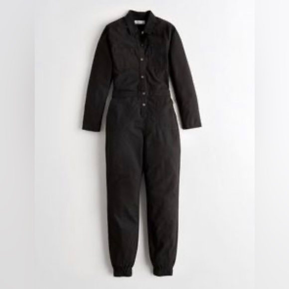 HOLLISTER BLACK LONG SLEEVE UTILITY JUMPSUIT 
SIZE X SMALL - Picture 6 of 7